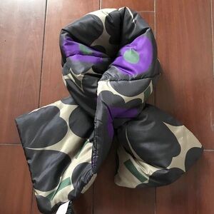 Marimekko Black and Purple Floral Scarf